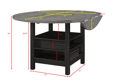 Cline Light Gray/Black Counter Height Dining Table - Ornate Home