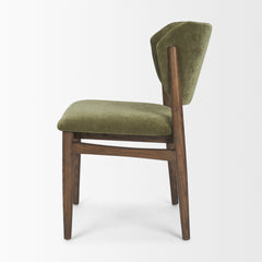 Cline Olive/Brown Curved Back Dining Side Chair (Set of 2) - Ornate Home