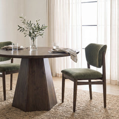 Cline Olive/Brown Curved Back Dining Side Chair (Set of 2) - Ornate Home