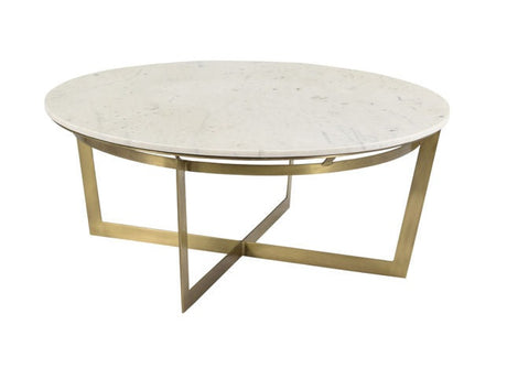 Clinton Brass/Natural Coffee Table - Ornate Home