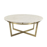 Clinton Brass/Natural Coffee Table - Ornate Home