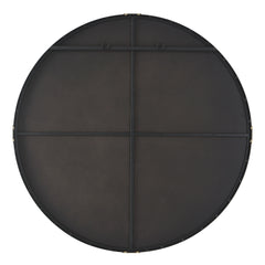 Clip Black/Gold Modern Round Mirror - Ornate Home