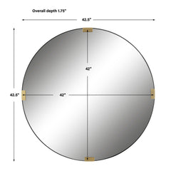Clip Black/Gold Modern Round Mirror - Ornate Home