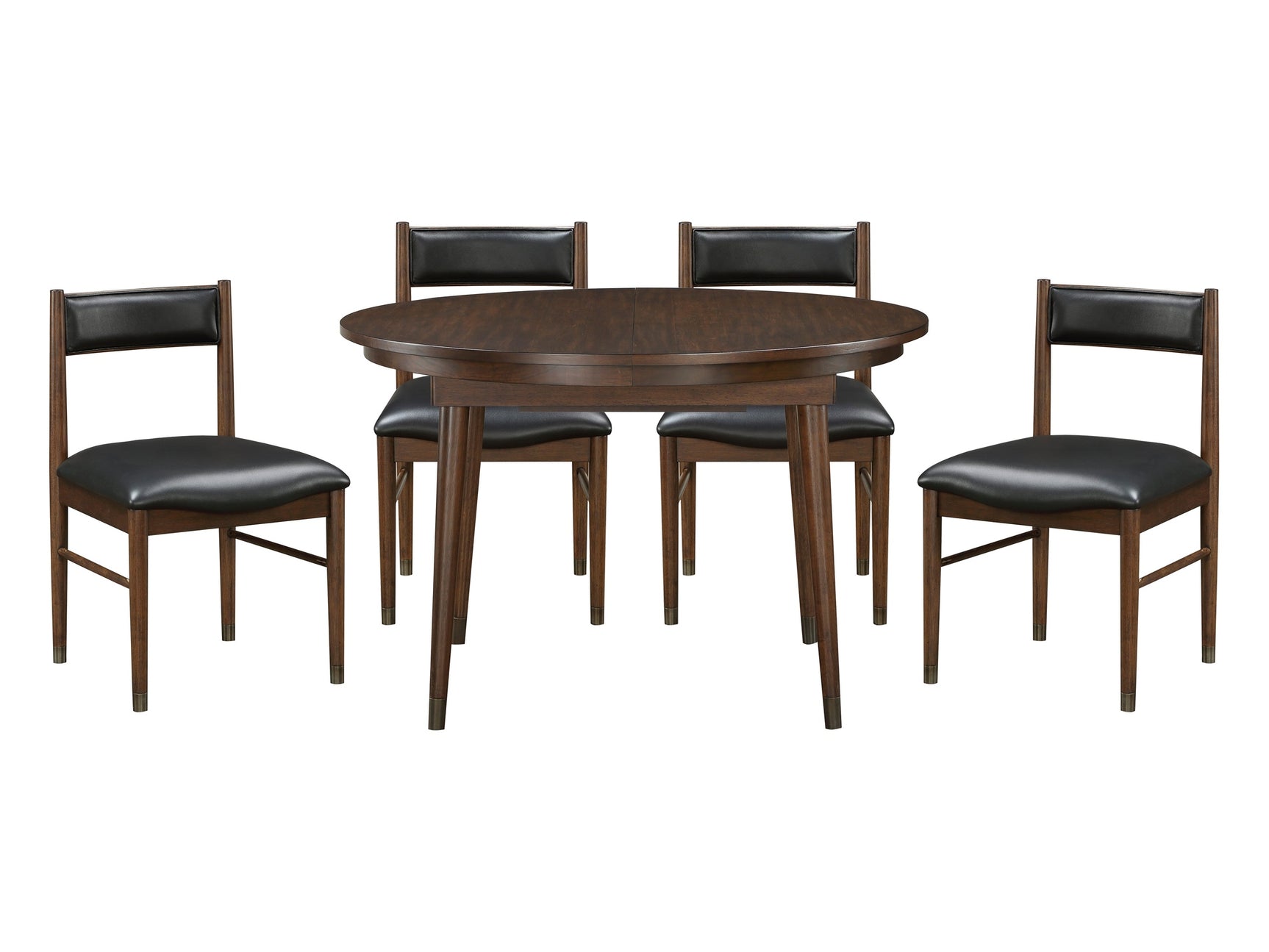 Clive Cherry/Black 5-Piece Dining Table Set - Ornate Home
