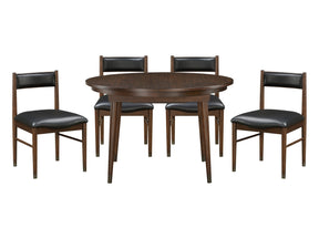 Clive Cherry/Black 5-Piece Dining Table Set - Ornate Home