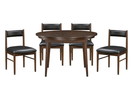 Clive Cherry/Black 5-Piece Dining Table Set - Ornate Home