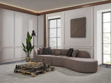 Cloe Mink Boucle 2pc Curved Sectional Sofa - Ornate Home