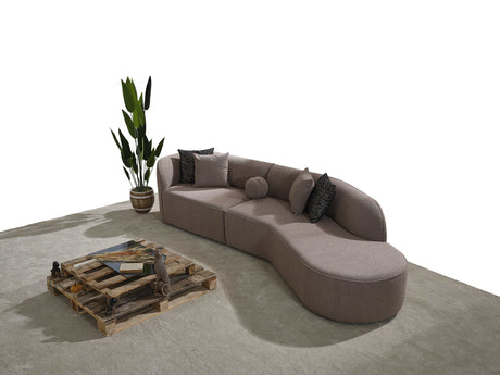 Cloe Mink Boucle 2pc Curved Sectional Sofa - Ornate Home