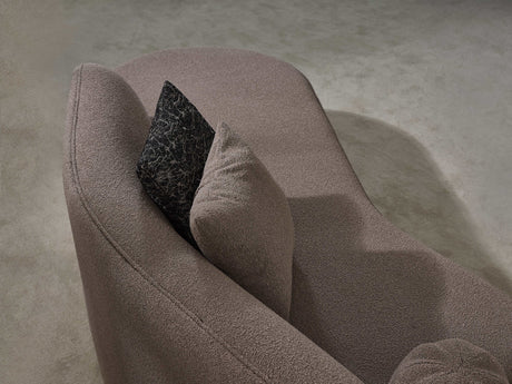 Cloe Mink Boucle 2pc Curved Sectional Sofa - Ornate Home