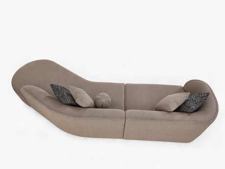 Cloe Mink Boucle 2pc Curved Sectional Sofa - Ornate Home