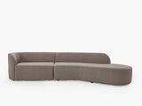 Cloe Mink Boucle 2pc Curved Sectional Sofa - Ornate Home