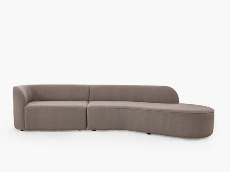 Cloe Mink Boucle 2pc Curved Sectional Sofa - Ornate Home
