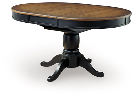 Clorazi Black/Brown Dining Butterfly Extension Table - Ornate Home