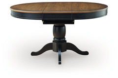 Clorazi Black/Brown Dining Butterfly Extension Table - Ornate Home