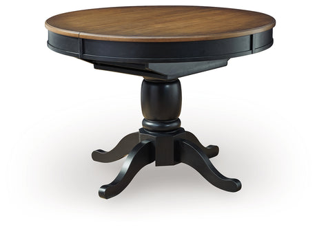 Clorazi Black/Brown Dining Butterfly Extension Table - Ornate Home