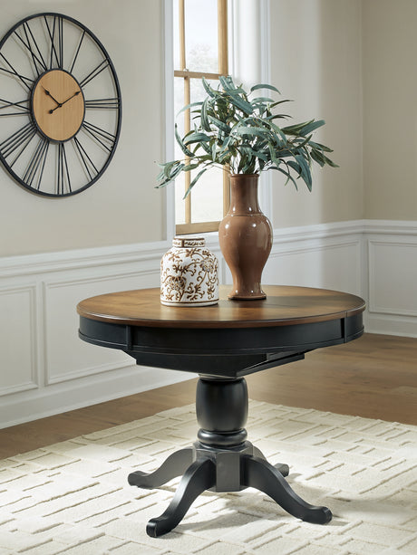 Clorazi Black/Brown Dining Butterfly Extension Table - Ornate Home
