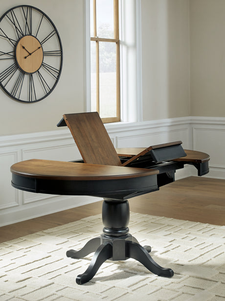 Clorazi Black/Brown Dining Butterfly Extension Table - Ornate Home