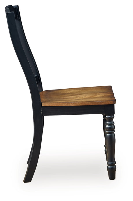 Clorazi Black/Brown Dining Chair ( Set of 2) - Ornate Home