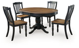 Clorazi Black/Brown Extension Dining Table and 4 Chairs (Online Special Price) - Ornate Home