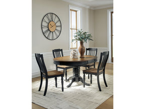 Clorazi Black/Brown Extension Dining Table and 4 Chairs (Online Special Price) - Ornate Home
