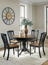 Clorazi Black/Brown Extension Dining Table and 4 Chairs (Online Special Price) - Ornate Home