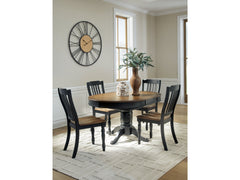 Clorazi Black/Brown Extension Dining Table and 4 Chairs - Ornate Home