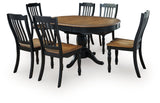 Clorazi Black/Brown Extension Dining Table and 6 Chairs (Online Special Price) - Ornate Home