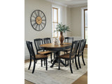 Clorazi Black/Brown Extension Dining Table and 6 Chairs (Online Special Price) - Ornate Home