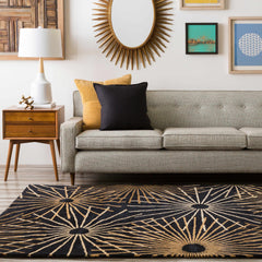 Clover Black Modern Wool Rug - Ornate Home