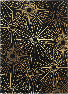 Clover Black Modern Wool Rug - Ornate Home