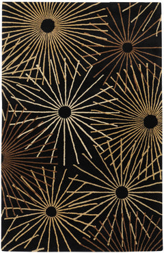 Clover Black Modern Wool Rug - Ornate Home