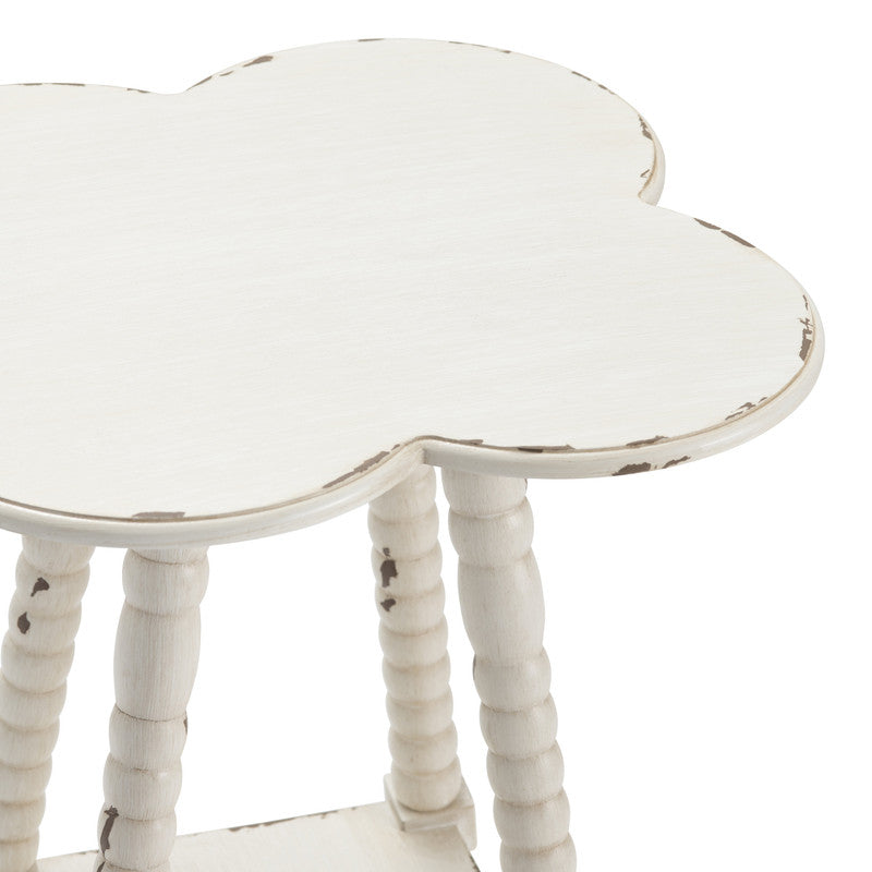 Clover White Accent Table - Ornate Home