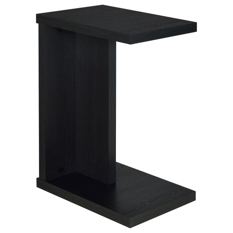 Clower Black Engineered Wood C-Shaped Sofa Side Table - Ornate Home