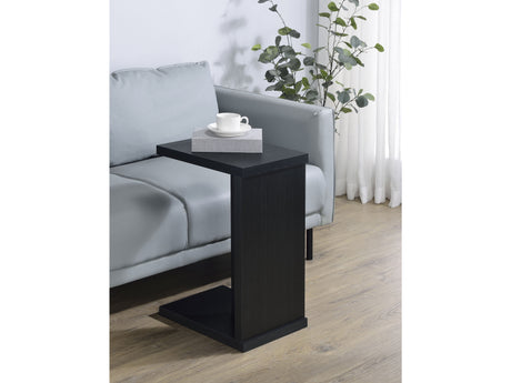 Clower Black Engineered Wood C-Shaped Sofa Side Table - Ornate Home
