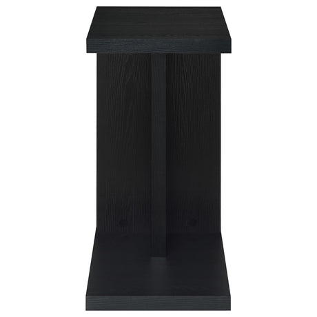 Clower Black Engineered Wood C-Shaped Sofa Side Table - Ornate Home