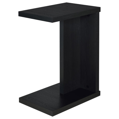 Clower Black Engineered Wood C-Shaped Sofa Side Table - Ornate Home