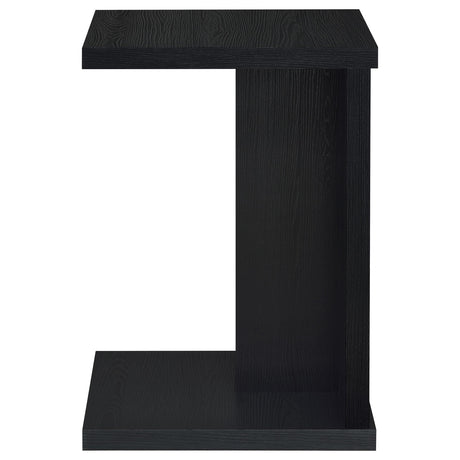 Clower Black Engineered Wood C-Shaped Sofa Side Table - Ornate Home