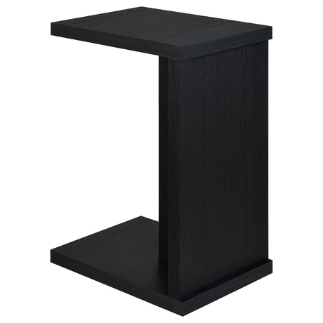 Clower Black Engineered Wood C-Shaped Sofa Side Table - Ornate Home