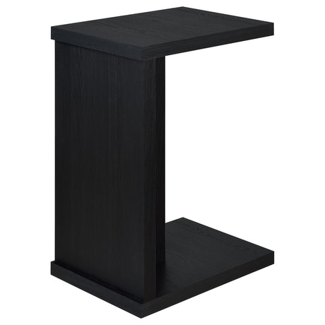 Clower Black Engineered Wood C-Shaped Sofa Side Table - Ornate Home