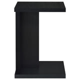 Clower Black Engineered Wood C-Shaped Sofa Side Table - Ornate Home