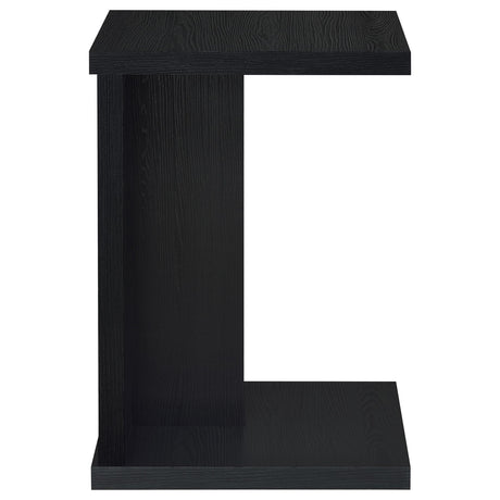 Clower Black Engineered Wood C-Shaped Sofa Side Table - Ornate Home