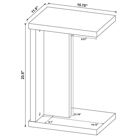 Clower Black Engineered Wood C-Shaped Sofa Side Table - Ornate Home