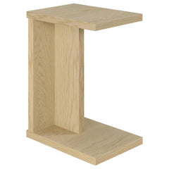 Clower Light Oak Engineered Wood C-Shaped Sofa Side Table - Ornate Home
