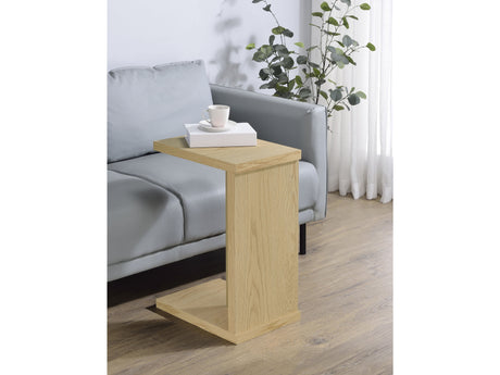 Clower Light Oak Engineered Wood C-Shaped Sofa Side Table - Ornate Home