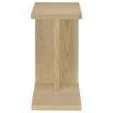 Clower Light Oak Engineered Wood C-Shaped Sofa Side Table - Ornate Home