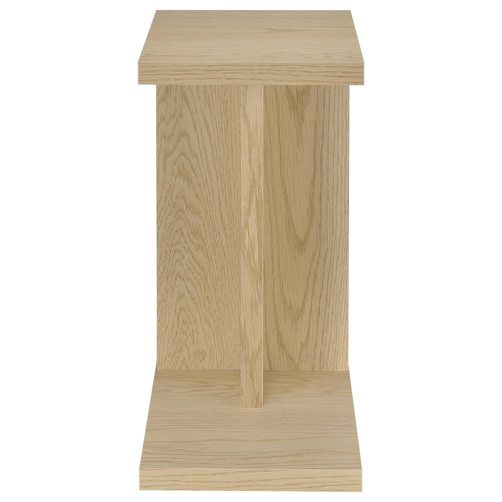 Clower Light Oak Engineered Wood C-Shaped Sofa Side Table - Ornate Home