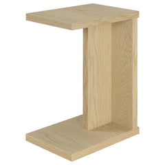 Clower Light Oak Engineered Wood C-Shaped Sofa Side Table - Ornate Home