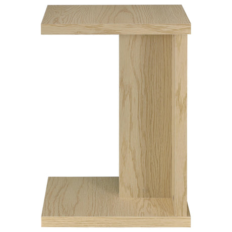Clower Light Oak Engineered Wood C-Shaped Sofa Side Table - Ornate Home