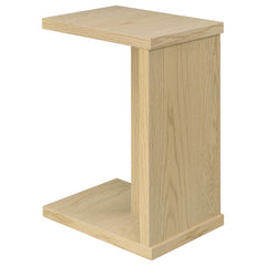 Clower Light Oak Engineered Wood C-Shaped Sofa Side Table - Ornate Home