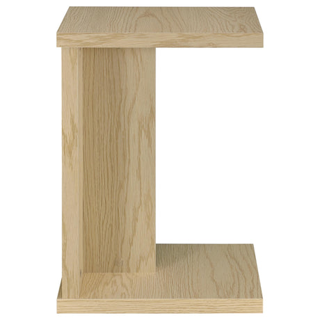 Clower Light Oak Engineered Wood C-Shaped Sofa Side Table - Ornate Home